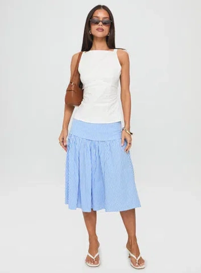 Princess Polly Lower Impact Raelan Tiered Midi Skirt In Blue