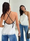 Princess Polly Lower Impact Rafaella Halter Top In Cream