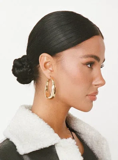 Princess Polly Lower Impact Raskin Hoop Earrings In Gold