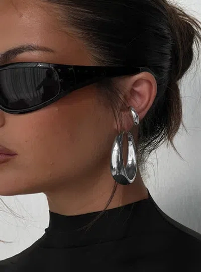 Princess Polly Lower Impact Raskin Hoop Earrings In Silver