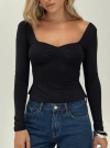 Princess Polly Lower Impact Rehna Long Sleeve Top In Black