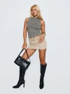 Princess Polly Lower Impact Revelations Buckle Mini Skirt In Camel
