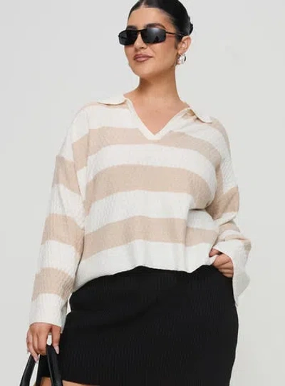 Princess Polly Lower Impact Rick Sweater In White / Beige