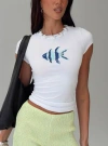 Princess Polly Lower Impact Rising Sun Beaded Top In White