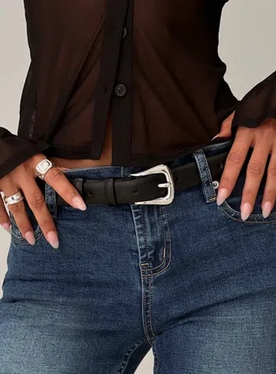Princess Polly Lower Impact Rowland Belt In Black / Silver