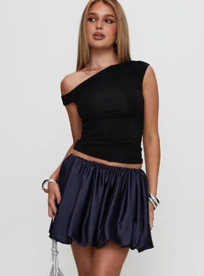 Princess Polly Lower Impact Rubee Bubble Hem Mini Skirt In Navy