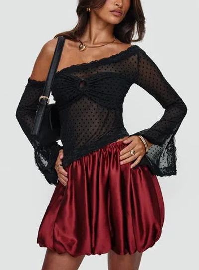 Princess Polly Lower Impact Rubee Bubble Hem Mini Skirt In Red
