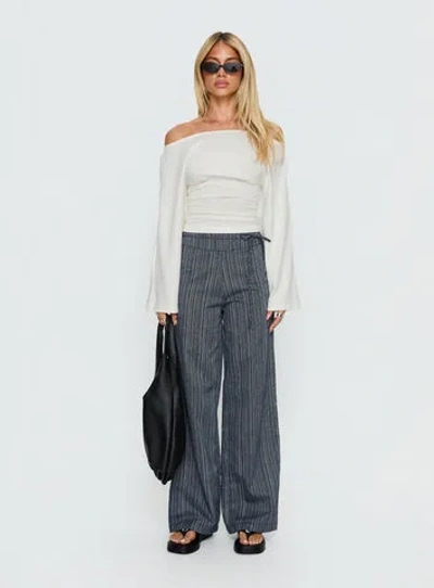 Princess Polly Lower Impact Rush Hours Tie Up Pants In Blue