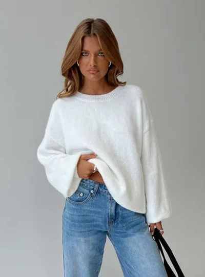 Princess Polly Lower Impact Ryanna Sweater In White