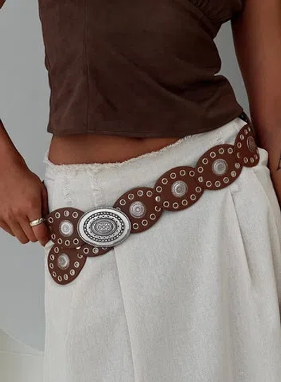 Princess Polly Lower Impact Sacrifices Belt In Brown / Silver