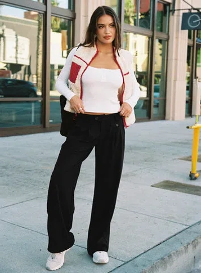 Princess Polly Lower Impact Sallon Low Rise Pants In Black