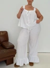 Princess Polly Lower Impact Santabelle Frill Pants In White