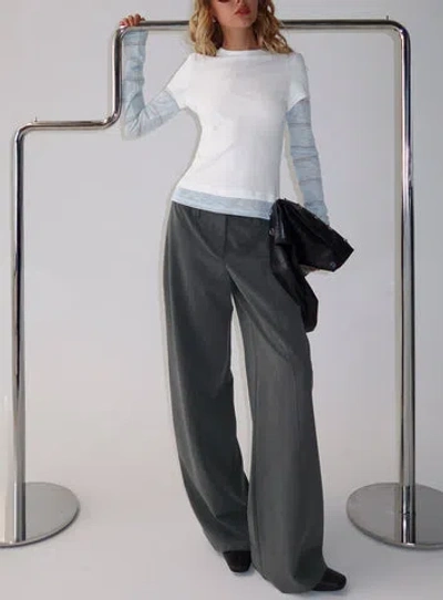 Princess Polly Lower Impact Sarito Low Rise Straight Leg Pants In Gray