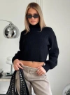Princess Polly Lower Impact Sayge Mock Neck Knit Sweater In Black