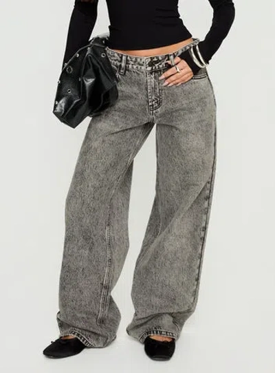 Princess Polly Lower Impact Serenitia Mid Rise Relaxed Jeans In Gray