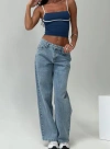 Princess Polly Lower Impact Serenitia Mid Rise Relaxed Jeans In Light Wash
