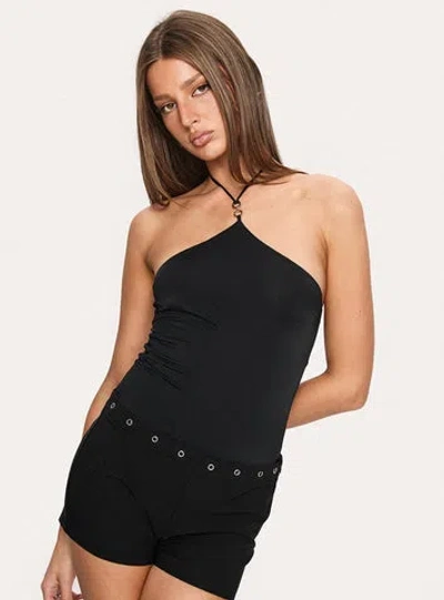 Princess Polly Lower Impact Sessily Hardware Detail Bodysuit In Black