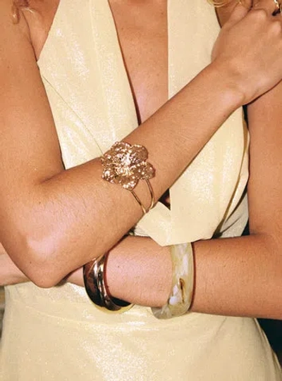 Princess Polly Lower Impact Set Adrift Flower Cuff In Gold
