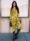 Princess Polly Lower Impact Setting Sun Long Sleeve Maxi Dress In Yellow / Black
