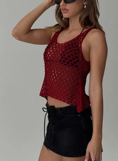 Princess Polly Lower Impact Shikarni Knit Top In Red
