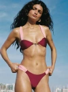 Princess Polly Lower Impact Siamese Ruched Bikini Bottom In Red / Pink