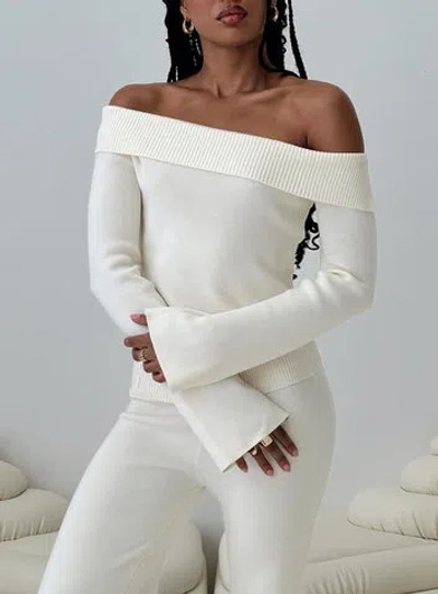 Princess Polly Lower Impact Sina Off The Shoulder Top In Cream