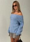 PRINCESS POLLY LOWER IMPACT SNOWIE OFF SHOULDER KNIT SWEATER