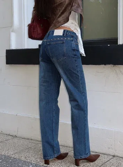 Princess Polly Lower Impact So Dazzling Studded Low Rise Jeans