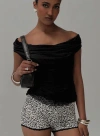 Princess Polly Lower Impact Sonnie Off Shoulder Top In Black