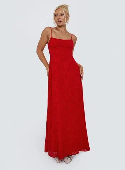 Princess Polly Lower Impact South Of France Maxi Dress In Red
