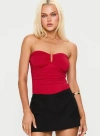 Princess Polly Lower Impact Spectacle Bodysuit In Red