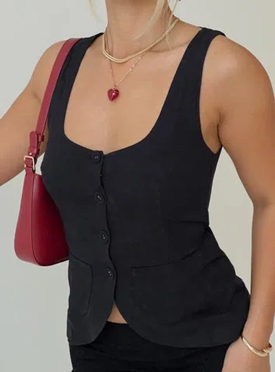 Princess Polly Lower Impact Spirito Vest Top In Black