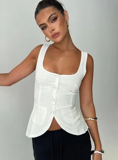 Princess Polly Lower Impact Spirito Vest Top In White