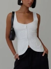 Princess Polly Lower Impact Spirito Vest Top In White Thin Stripe