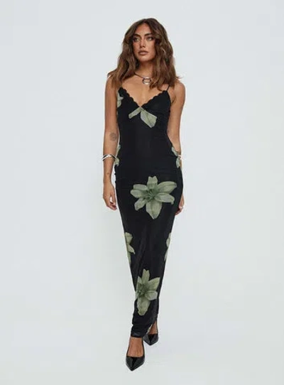 Princess Polly Lower Impact Stardrop Maxi Dress In Black Floral