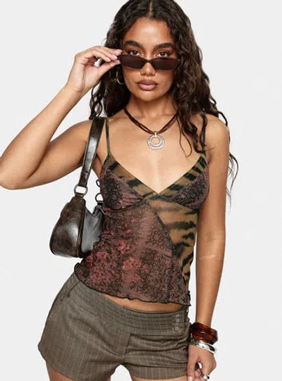 Princess Polly Lower Impact Start A Fire Mesh Cami Top