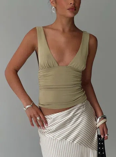 Princess Polly Lower Impact Sublime Ruched Top In Green