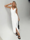 PRINCESS POLLY LOWER IMPACT SUMMER SEASON LINEN BLEND MAXI DRESS