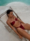 Princess Polly Lower Impact Summer Season Ruched Side Bikini Bottoms In Red