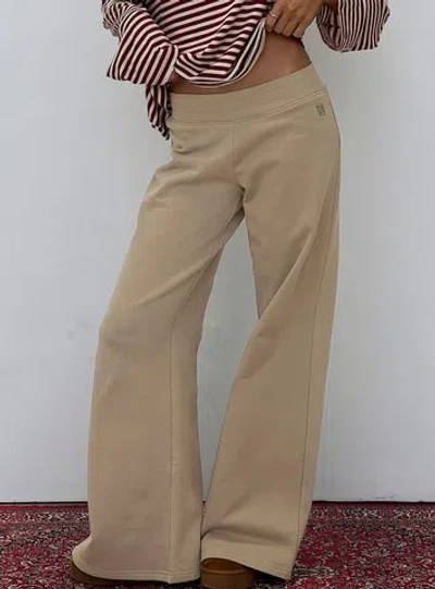 Princess Polly Lower Impact Summits Flared Track Pants In Neutral