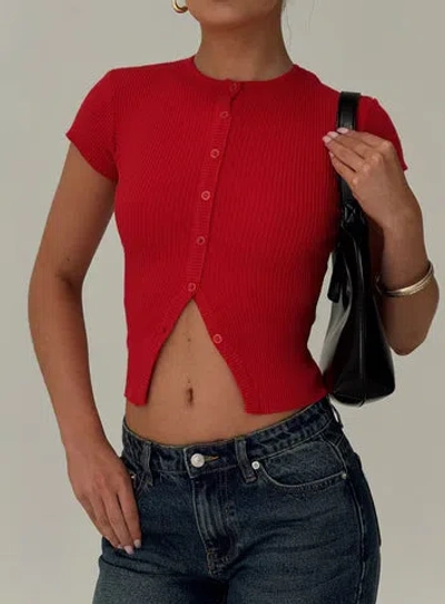 Princess Polly Lower Impact Suzu Top In Red