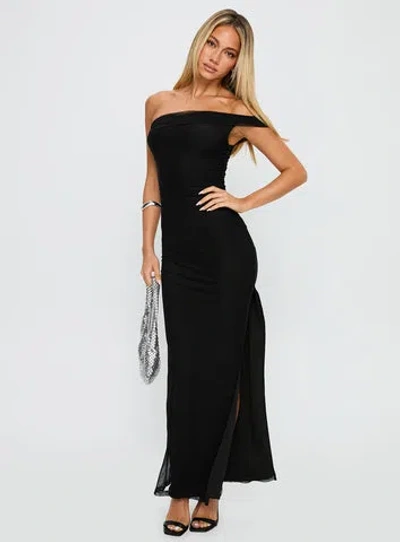 Princess Polly Lower Impact Technique Off The Shoulder Maxi Dress Black