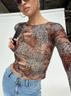 Princess Polly Lower Impact Tied In Long Sleeved Top In Leopard