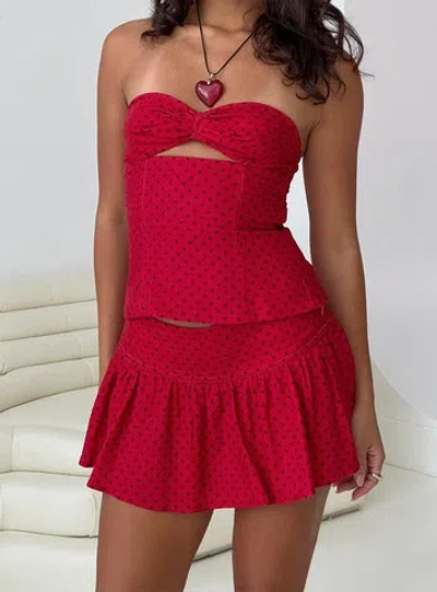 Princess Polly Lower Impact Tovie Frill Linen Blend Skort