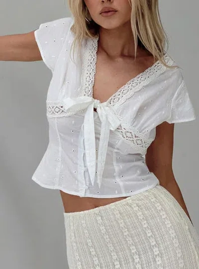 Princess Polly Lower Impact Tullock Top In White