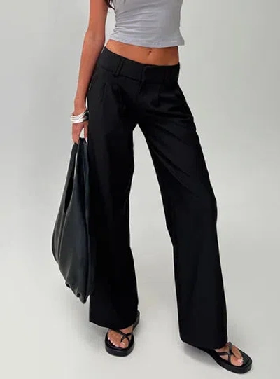 Princess Polly Lower Impact Two Lovers Low Rise Pants In Black