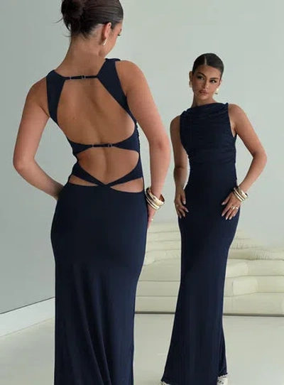 Princess Polly Lower Impact Undeniable Cut Out Maxi Dress In Navy