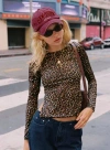 Princess Polly Lower Impact Uzo Long Sleeve Top In Leopard