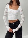 PRINCESS POLLY LOWER IMPACT VALOR LONG SLEEVE KNIT TOP
