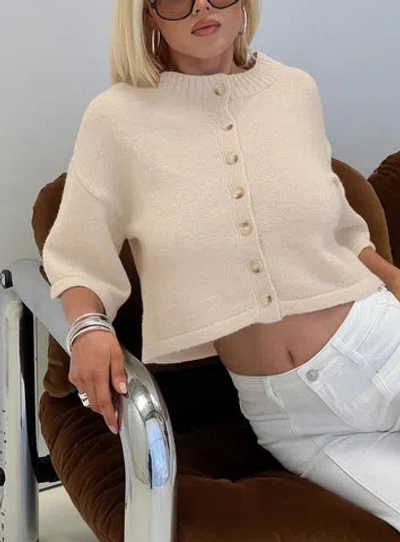 Princess Polly Lower Impact Verina Short Sleeve Knit Cardigan In Brown